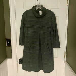 Cowl neck plaid dress